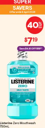Discount Drug Stores Listerine zero mouthwash offer