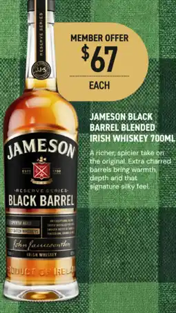 Dan Murphy's Jameson black barrel blended irish whiskey offer