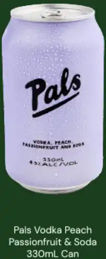 Dan Murphy's Pals vodka peach passionfruit & soda can offer