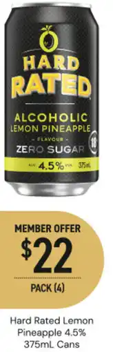Dan Murphy's Hard rated lemon pineapple 4.5% cans offer