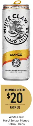 Dan Murphy's White claw hard seltzer mango cans offer