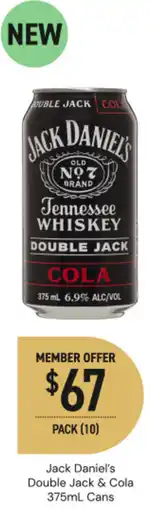 Dan Murphy's Jack daniel's double jack & cola offer
