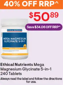 Discount Drug Stores Ethical nutrients mega magnesium glycinate 5-in-1 offer