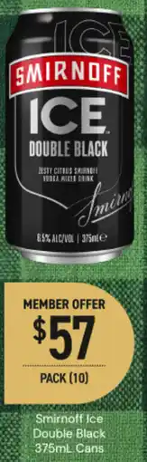 Dan Murphy's Smirnoff ice double black cans offer