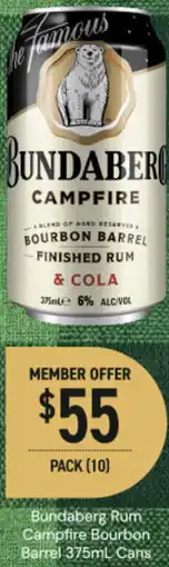 Dan Murphy's Bundaberg rum campfire bourbon barrel cans offer