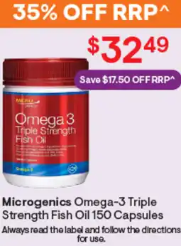 Discount Drug Stores Microgenics omega-3 triple strength fish oil offer
