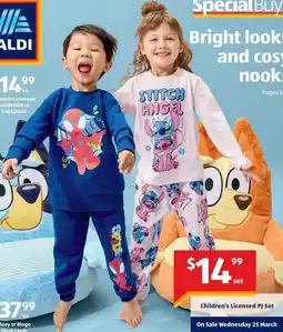 ALDI Children's licensed pj set offer
