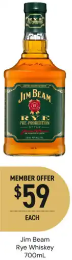 Dan Murphy's Jim beam rye whiskey offer