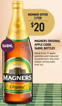 Dan Murphy's Magners original apple cider magnir bottles offer