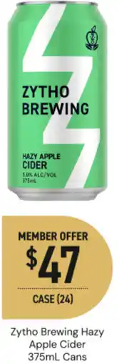 Dan Murphy's Zytho brewing hazy apple cider cans offer