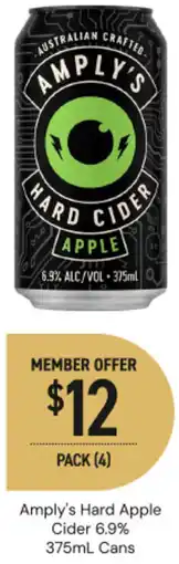 Dan Murphy's Amply's hard apple cider 6.9% cans offer