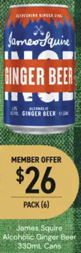Dan Murphy's James squire alcoholic ginger beer cans offer