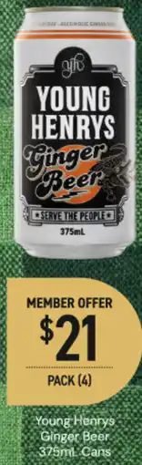 Dan Murphy's Young henrys ginger beer cans offer