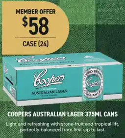 Dan Murphy's Coopers australian lager cans offer