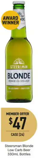 Dan Murphy's Steersman blonde low carb beer bottles offer