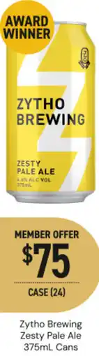 Dan Murphy's Zytho brewing zesty pale ale cans offer