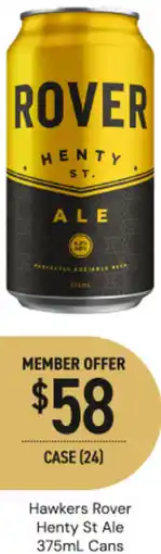 Dan Murphy's Hawkers rover henty st ale cans offer