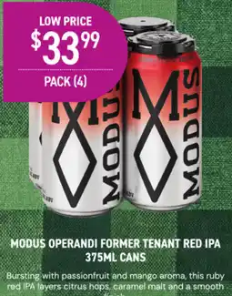 Dan Murphy's Modus operandi former tenant red ipa cans offer