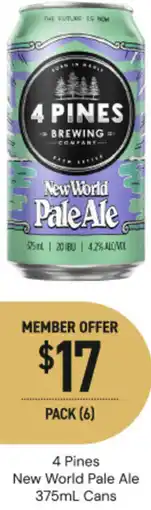Dan Murphy's 4 pines new world pale ale cans offer