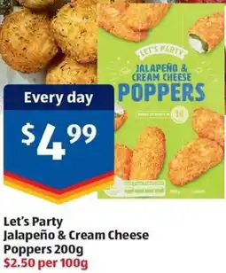 ALDI Let's party jalapeño & cream cheese poppers offer