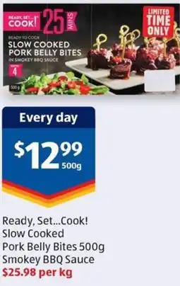 ALDI Ready, set...cook! slow cooked pork belly bites offer