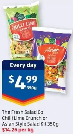 ALDI The fresh salad co chilli lime crunch or asian style salad kit offer