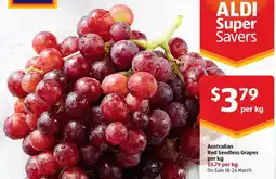 ALDI Australian red seedless grapes offer