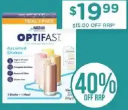 Chemist Warehouse Optifast assorted shakes offer