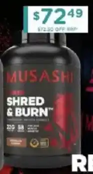 Chemist Warehouse Musashi shred & burn offer