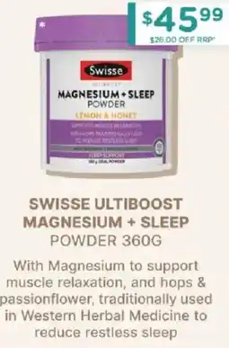 Chemist Warehouse Swisse ultiboost magnesium + sleep offer