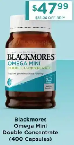Chemist Warehouse Blackmores omega mini double concentrate offer