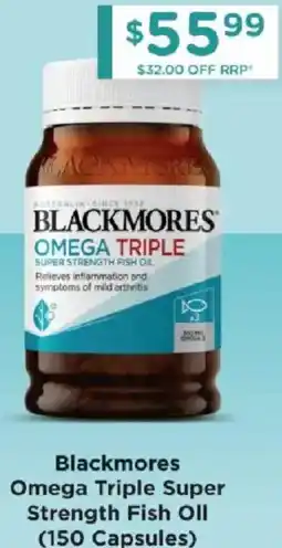 Chemist Warehouse Blackmores omega triple super strength fish oll offer