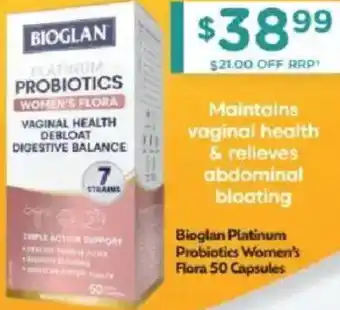 Chemist Warehouse Bioglan platinum probiotics women's flora offer