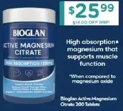 Chemist Warehouse Bioglan active magnesium citrate offer