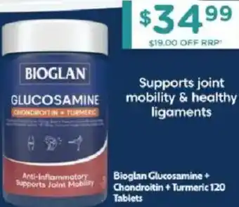 Chemist Warehouse Bioglan glucosamine + chondroitin + turmeric offer
