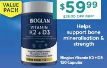 Chemist Warehouse Bioglan vitamin k2+d3 offer
