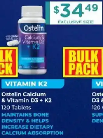 Chemist Warehouse Ostelin calcium & vitamin d3 k2 offer