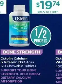 Chemist Warehouse Ostelin calcium & vitamin d3 citrus offer