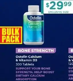 Chemist Warehouse Ostelin calcium & vitamin d3 offer