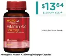 Chemist Warehouse Microgenics Vitamin K2 offer