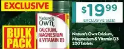 Chemist Warehouse Nature's own calcium tablets pack & vitamin d3 magnesium & vitamin d3 offer