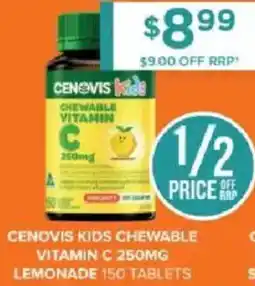 Chemist Warehouse Cenovis kids chewable vitamin c lemonade offer