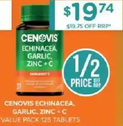 Chemist Warehouse Cenovis echinacea, garlic, zinc + c offer