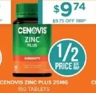 Chemist Warehouse Cenovis zinc plus offer