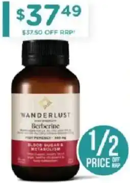 Chemist Warehouse Wanderlust high strength berberine offer