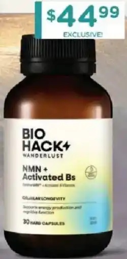 Chemist Warehouse Bio hack+ wanderlust nmn+ activated bs offer
