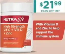 Chemist Warehouse Nutra-life high strength vit c+vit d + zinc offer