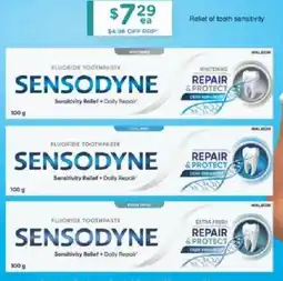 Chemist Warehouse Sensodyne toothpaste repair & protect offer