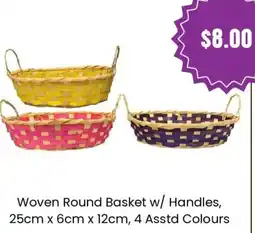 Cheap as Chips Woven round basket w/ handles offer