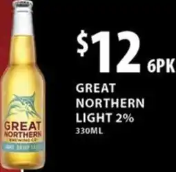 Star Liquor Great northern light 2% offer